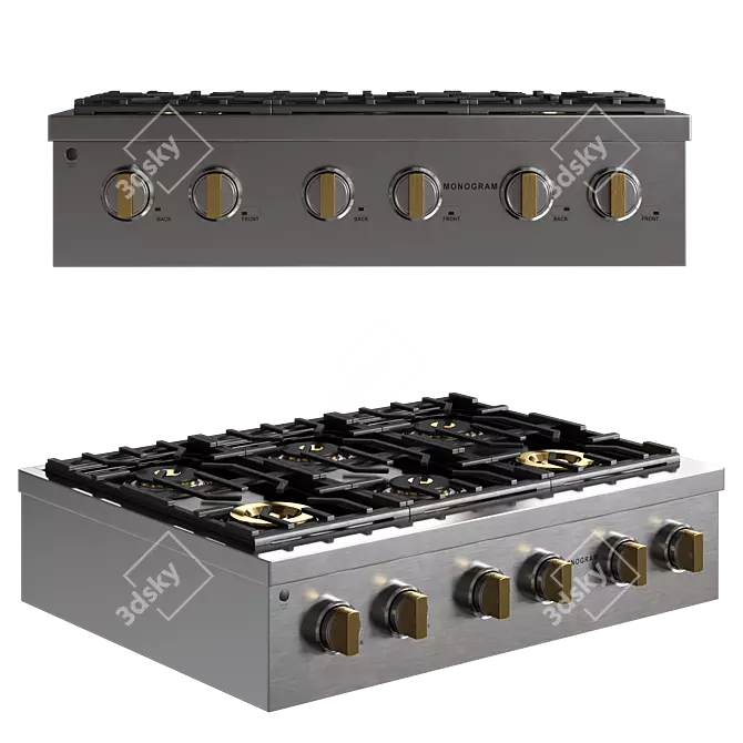 Monogram Professional Gas Rangetop - 6 Burners 3D model image 1