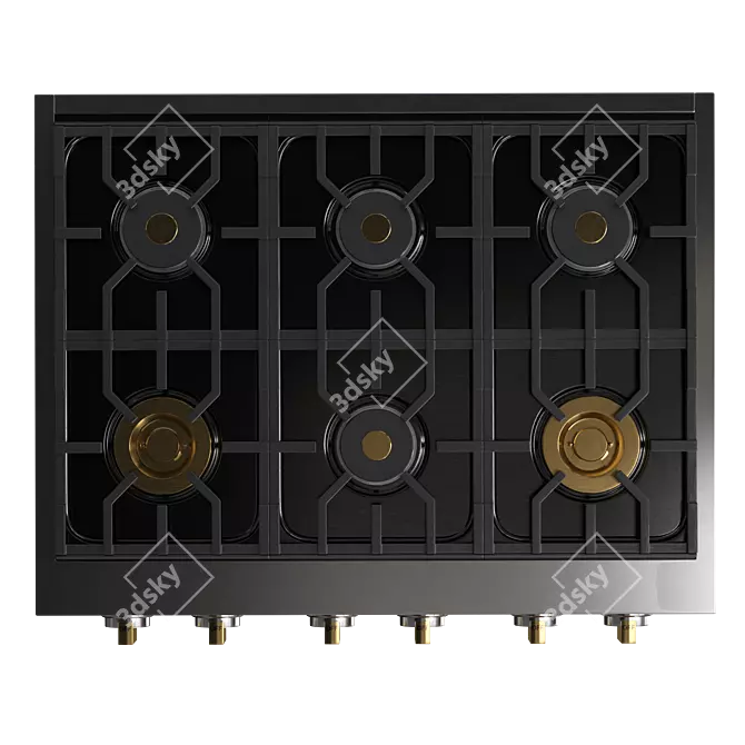 Monogram Professional Gas Rangetop - 6 Burners 3D model image 3