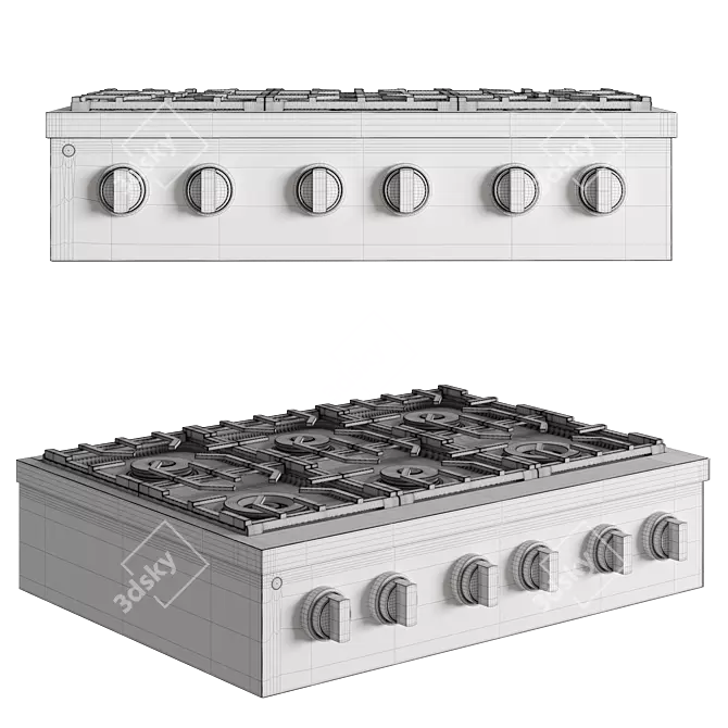 Monogram Professional Gas Rangetop - 6 Burners 3D model image 5