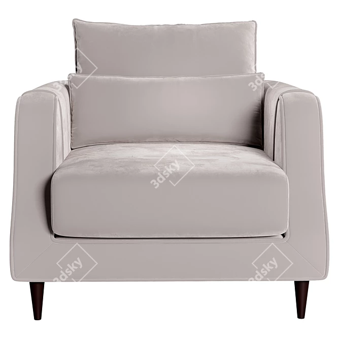 Elegant Dante 2 Armchair 3D model image 2