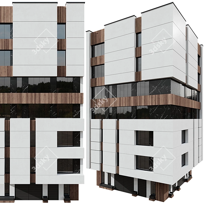 Customizable Multi-Floor Building - 3D Model 3D model image 1