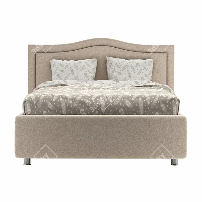 Elegant Vicensa Style Bed 3D model image 2