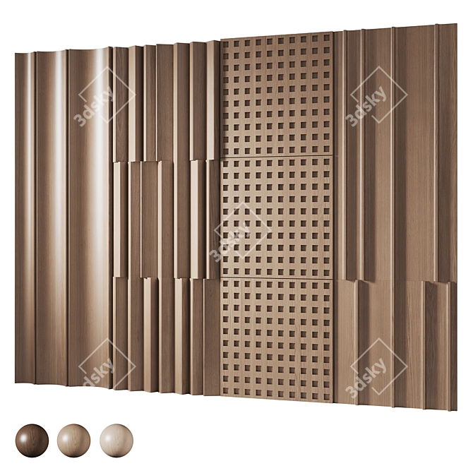 Wooden Decorative Panels | Smoothing Patterns 3D model image 1