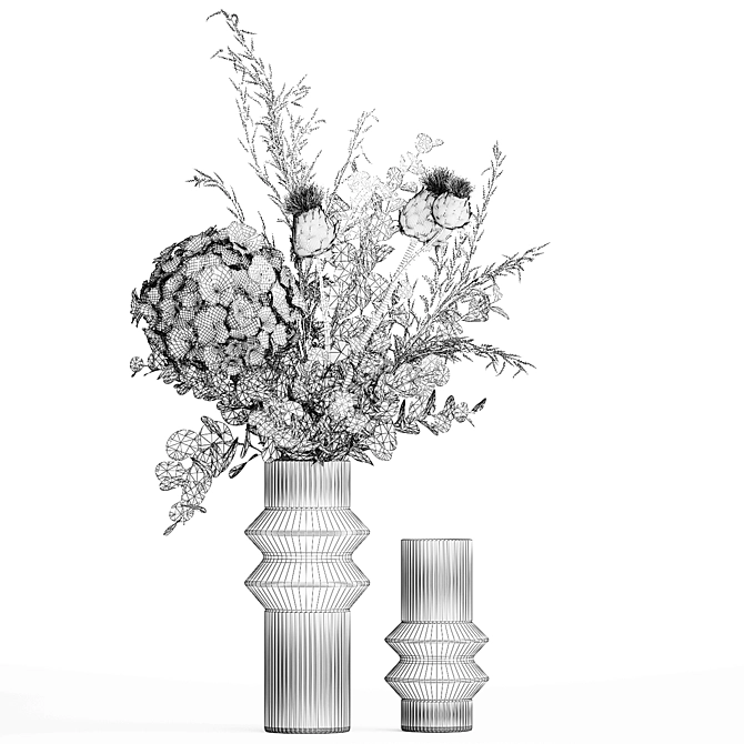 Spring Blooms Vase Arrangement 3D model image 6