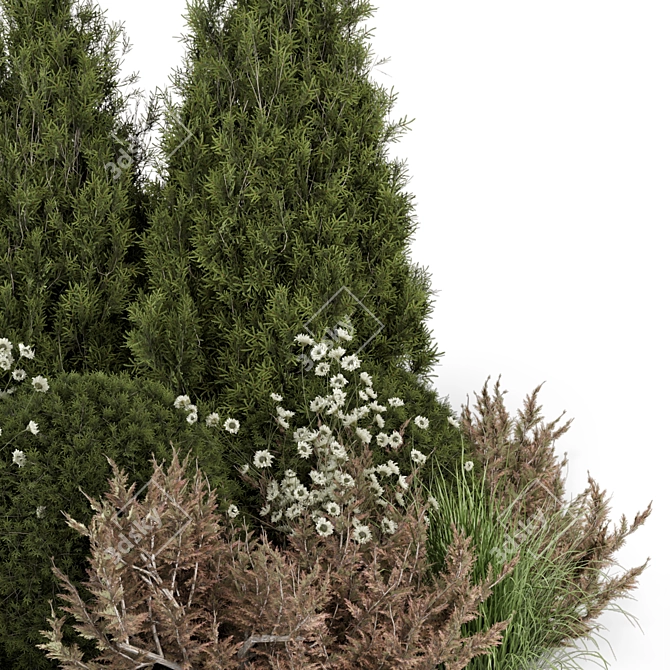  Landscape Bush Set 3D Models 3D model image 4