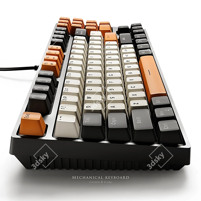 Sleek Mechanical Keyboard with Turbosmooth Technology 3D model image 8