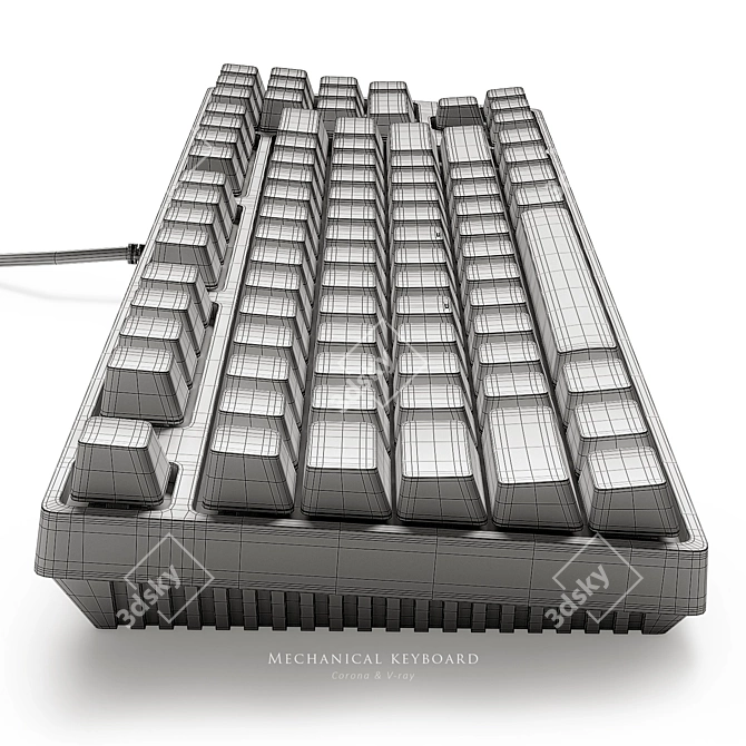 Sleek Mechanical Keyboard with Turbosmooth Technology 3D model image 10