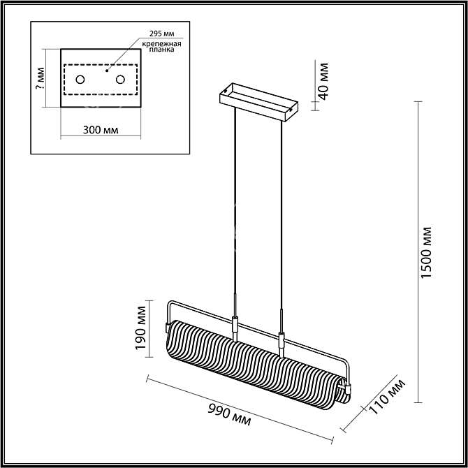 ODEON LIGHT Linear Pendant 35W 3D model image 5