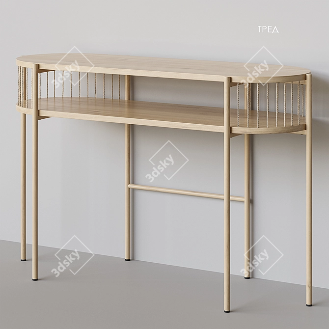 Contemporary Wood Console Furniture 3D model image 2