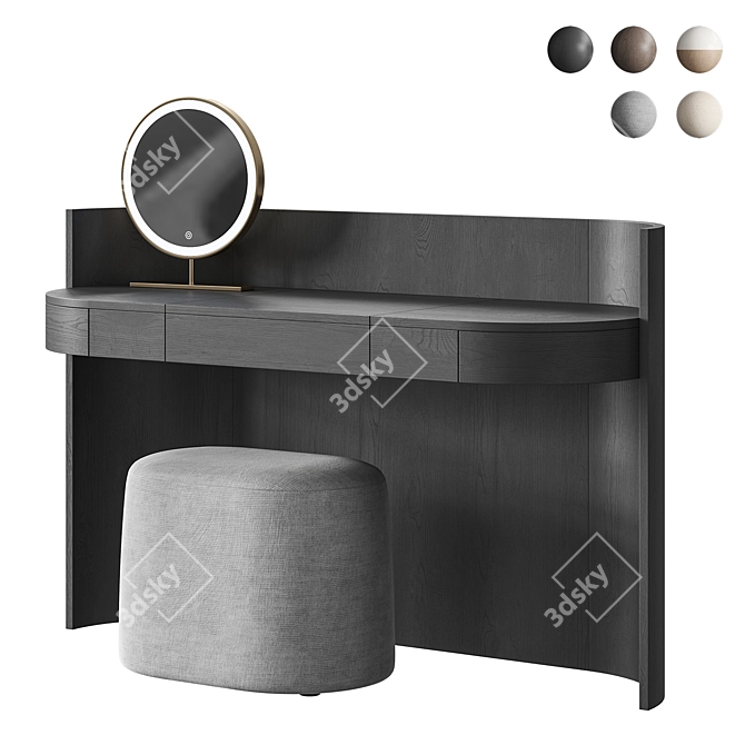 Modern Makeup Vanity Set 3D model image 3