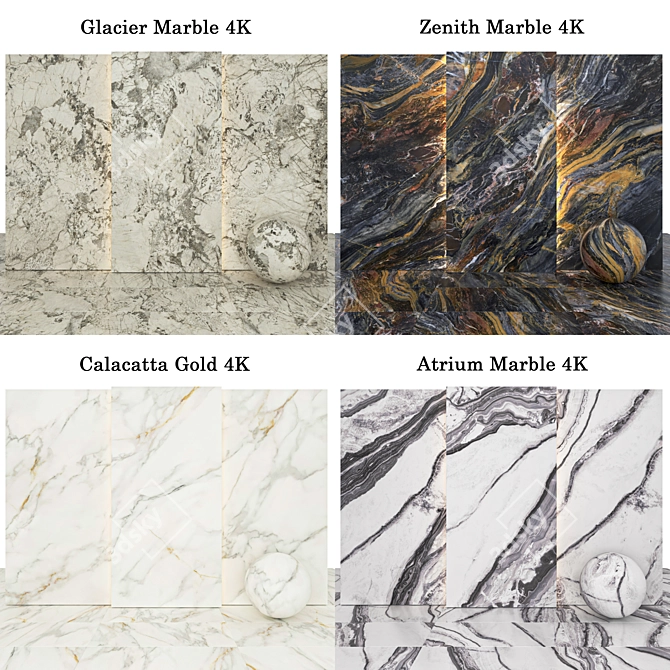 Luxury Marble Texture Collection 3D model image 3