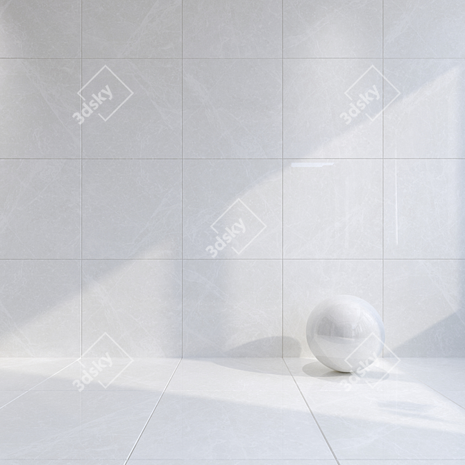 Adore Glossy White Floor Tiles 3D model image 1