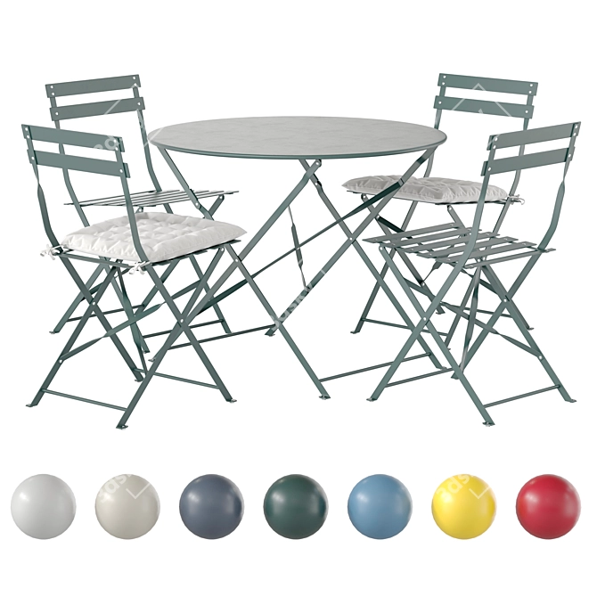 French Bistro Patio Set 3D model image 1