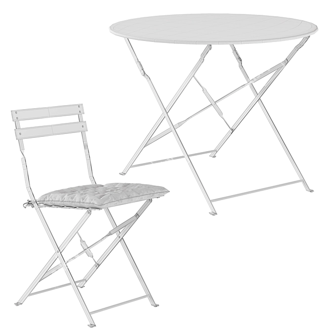 French Bistro Patio Set 3D model image 7