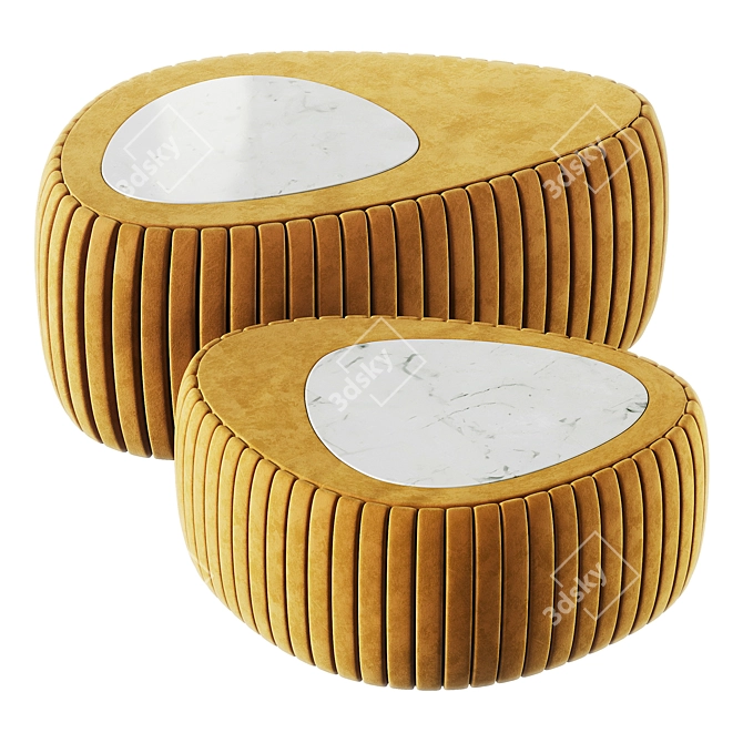 Luxury Fabric Coffee Table Pouf 3D model image 1