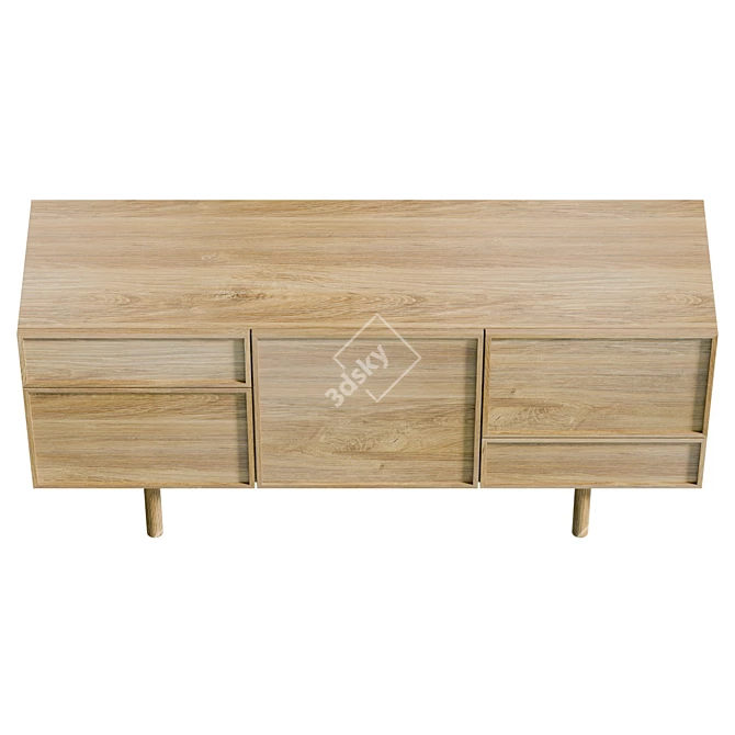 Hubsch Sideboard - Natural Oak 3D model image 3