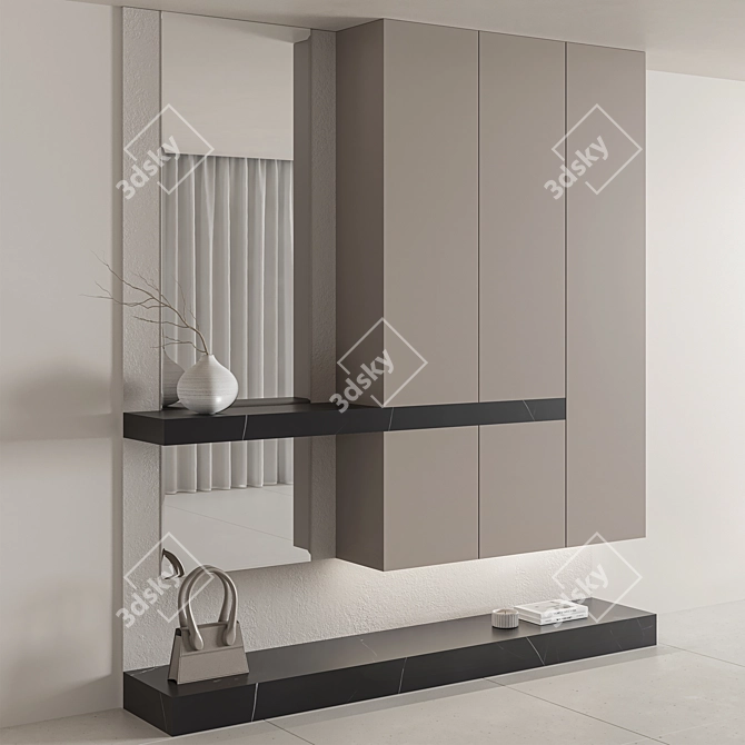 Modern Minimal Hallway Furniture Set 3D model image 2