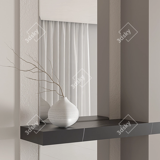 Modern Minimal Hallway Furniture Set 3D model image 4