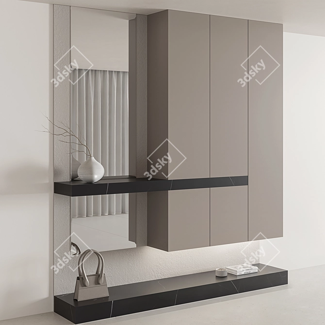 Modern Minimal Hallway Furniture Set 3D model image 9