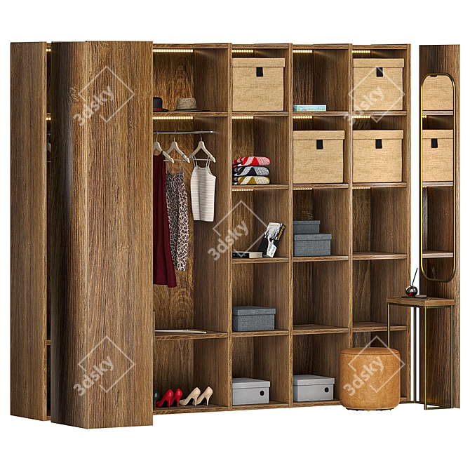 Versatile Wardrobe Block 3D model image 4