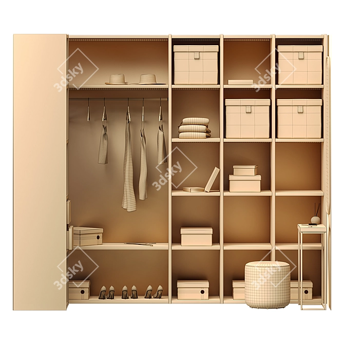 Versatile Wardrobe Block 3D model image 6