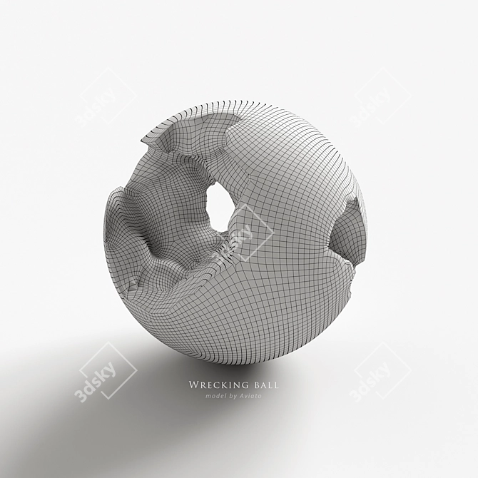 Limestone Sphere in Stone Bowl 3D model image 9