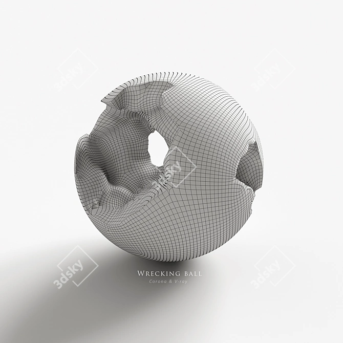 Limestone Sphere in Stone Bowl 3D model image 4