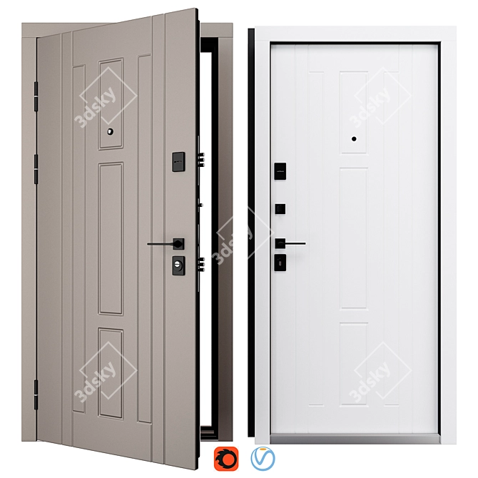 Rodos F-102 Metal Entry Door 3D model image 1