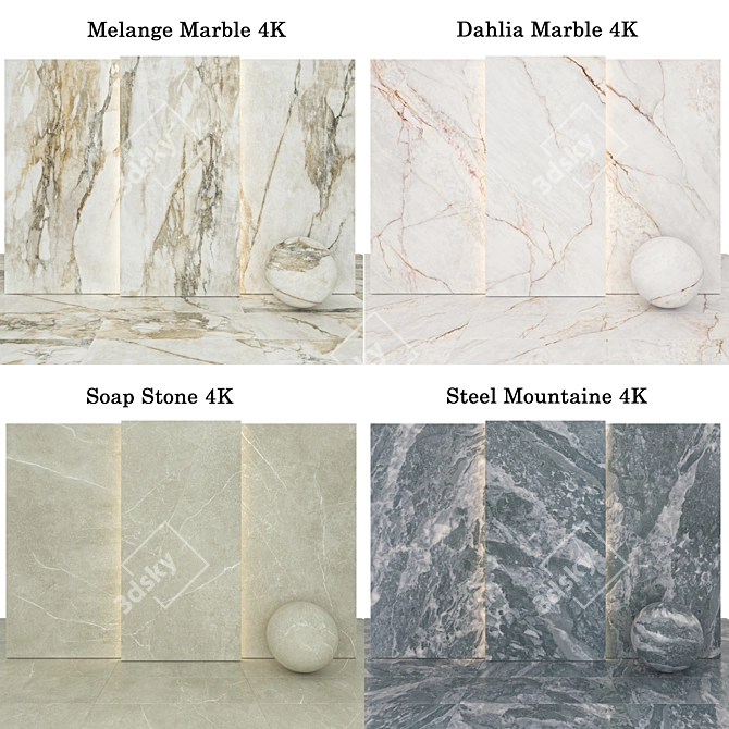 Marble Texture Collection for Design 3D model image 2