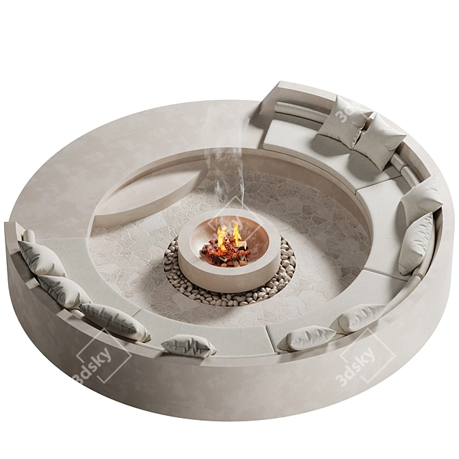 Outdoor Firepit Retreat 3D model image 2