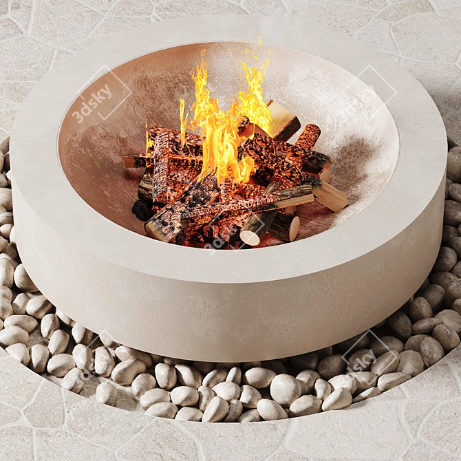 Outdoor Firepit Retreat 3D model image 5