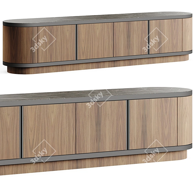 Laskasas BROWN Sideboard: Exquisite Elegance 3D model image 1