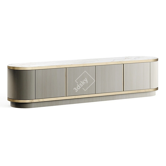 Laskasas BROWN Sideboard: Exquisite Elegance 3D model image 2