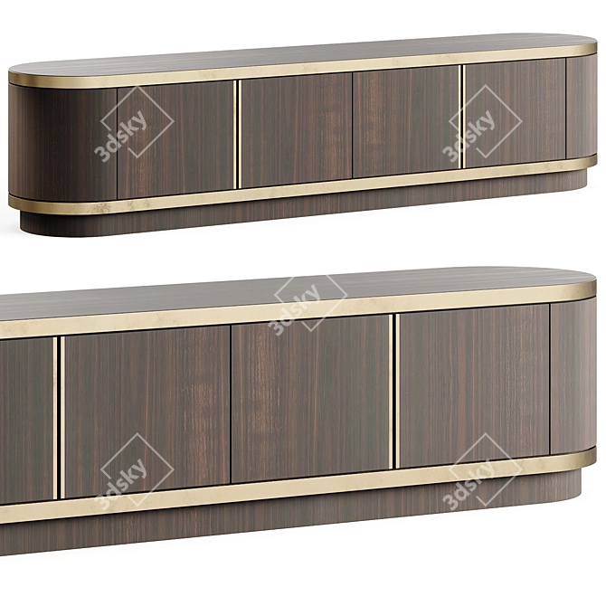 Laskasas BROWN Sideboard: Exquisite Elegance 3D model image 3