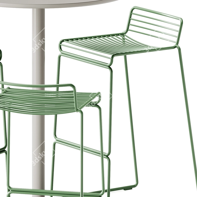 Scandinavian Style Cafe Set: Muuto Soft Table & Hay Hee Stool 3D model image 3