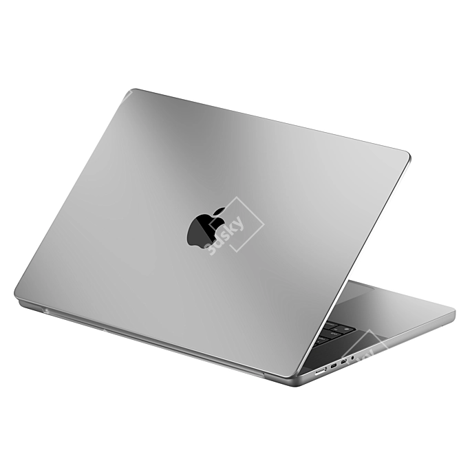 Silver Apple MacBook 16 3D 3D model image 3