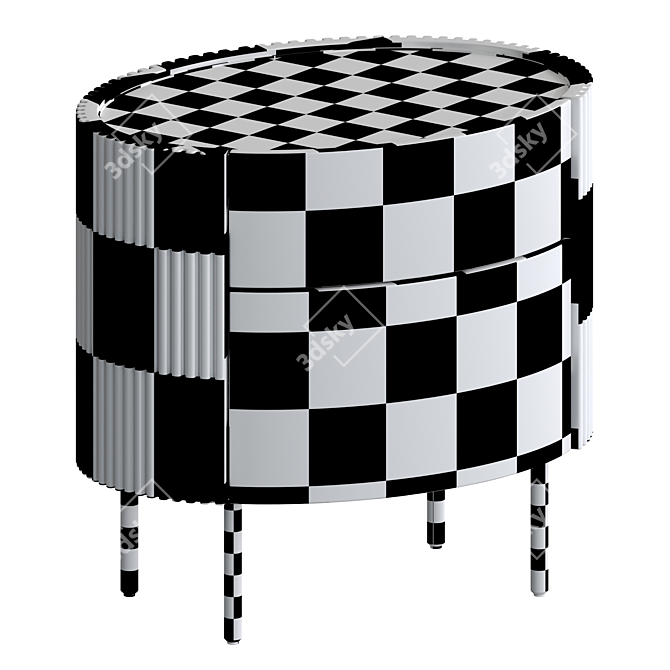 Modern Metal Night Stand 3D model image 5