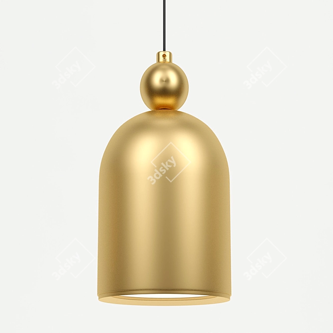 Elegant Gold Bell Pendant Lamp 3D model image 3