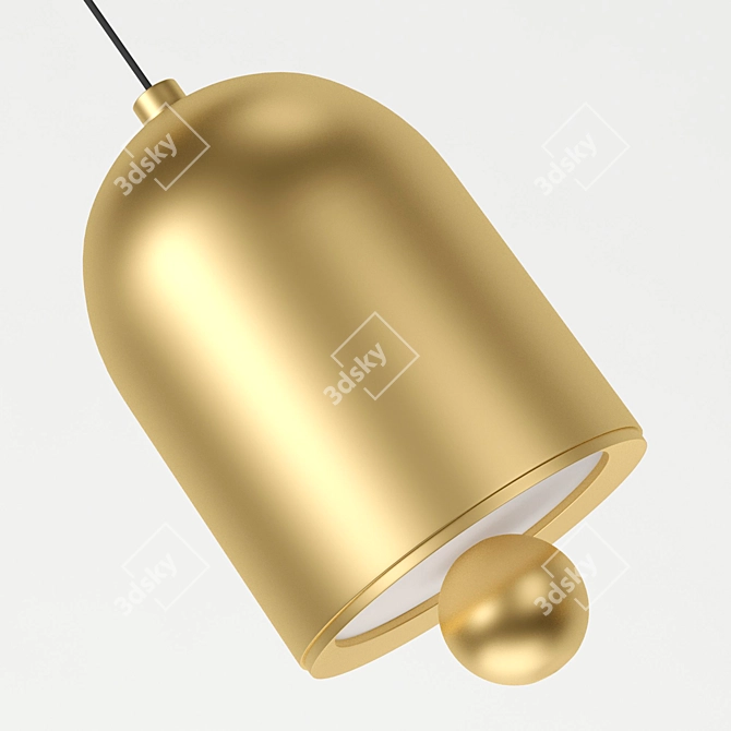 Elegant Gold Bell Pendant Lamp 3D model image 4