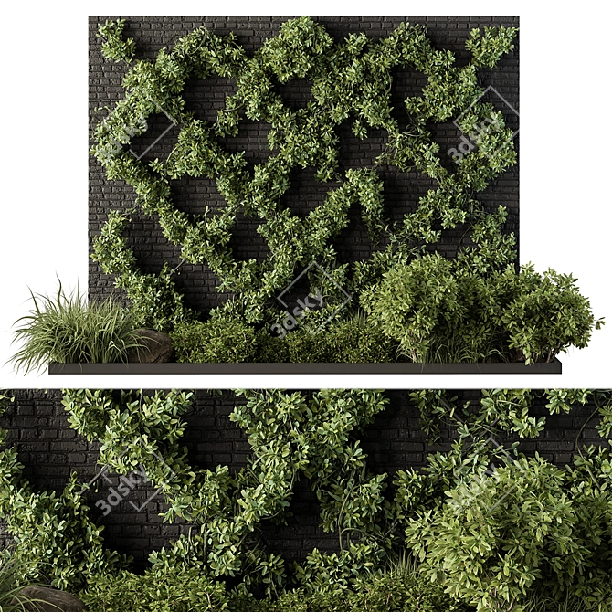 Modular Greenery wall Set 110 3D model image 1