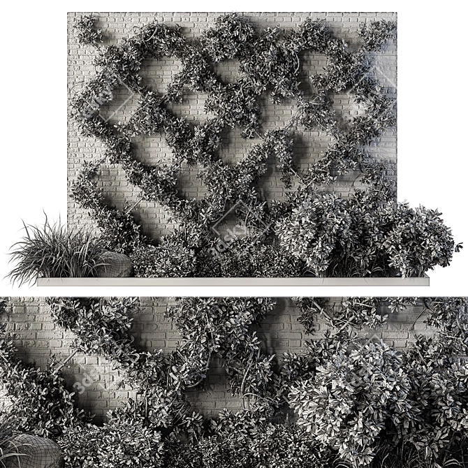 Modular Greenery wall Set 110 3D model image 4