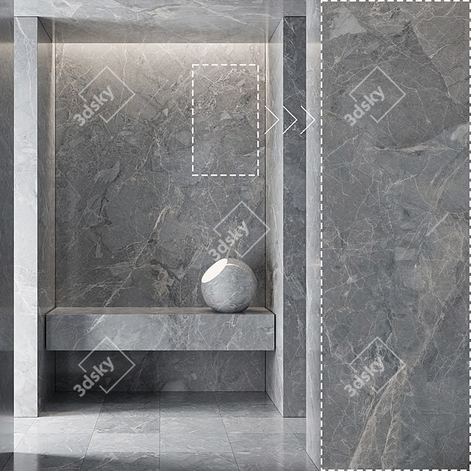 High-detail Marble Stone Panels 3D model image 1