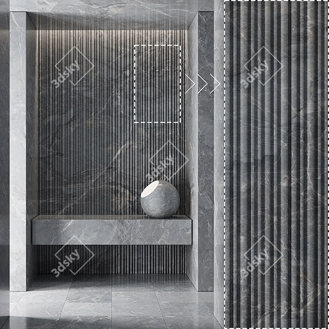 High-detail Marble Stone Panels 3D model image 2