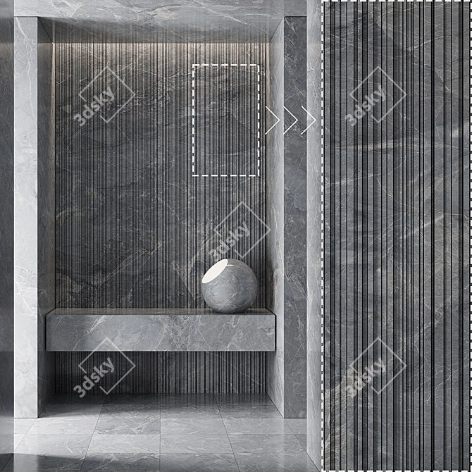 High-detail Marble Stone Panels 3D model image 3