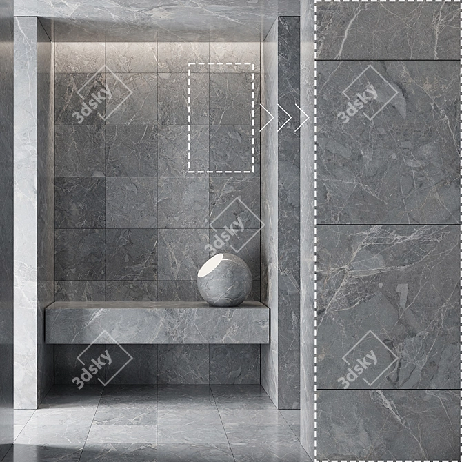 High-detail Marble Stone Panels 3D model image 4