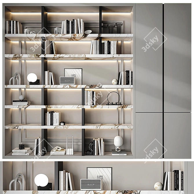 Modern Modular Bookcase Furniture 3D model image 1