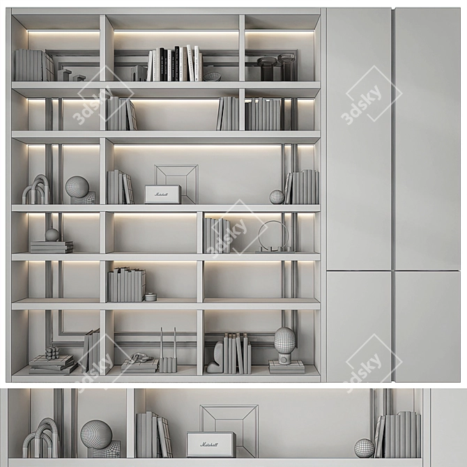 Modern Modular Bookcase Furniture 3D model image 4