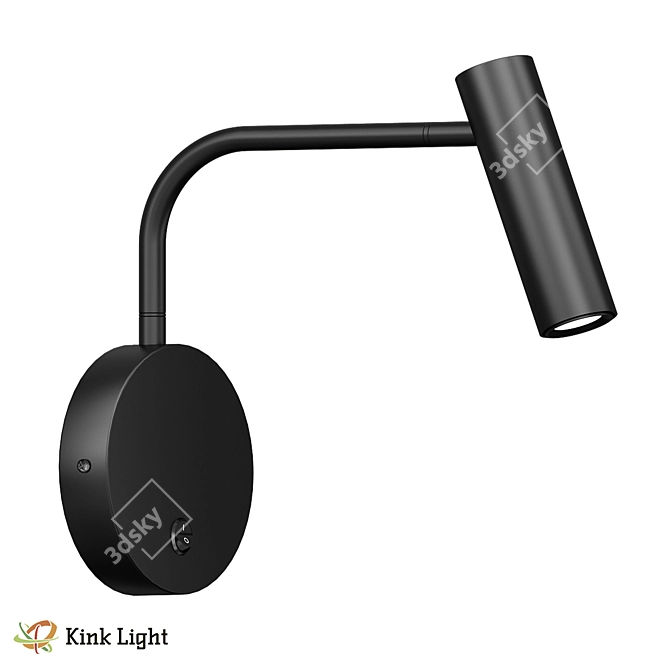 Aleri Black Loft Wall Light 3D model image 1