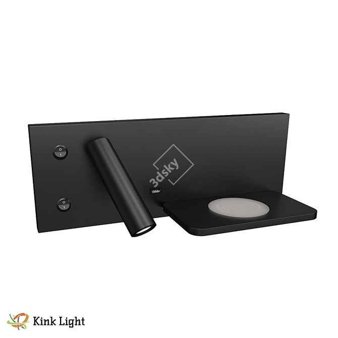 Loft Style Black Wall Sconce 3D model image 1