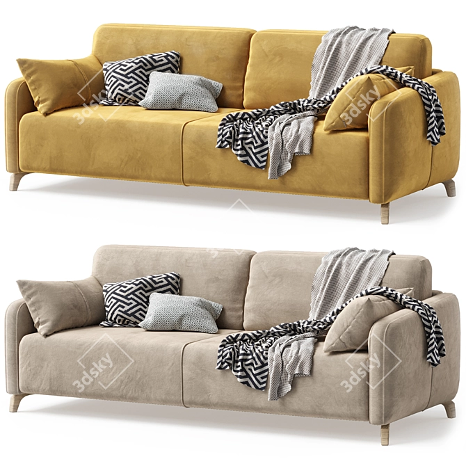 Leri Velvet Sofa with Accessories 3D model image 10